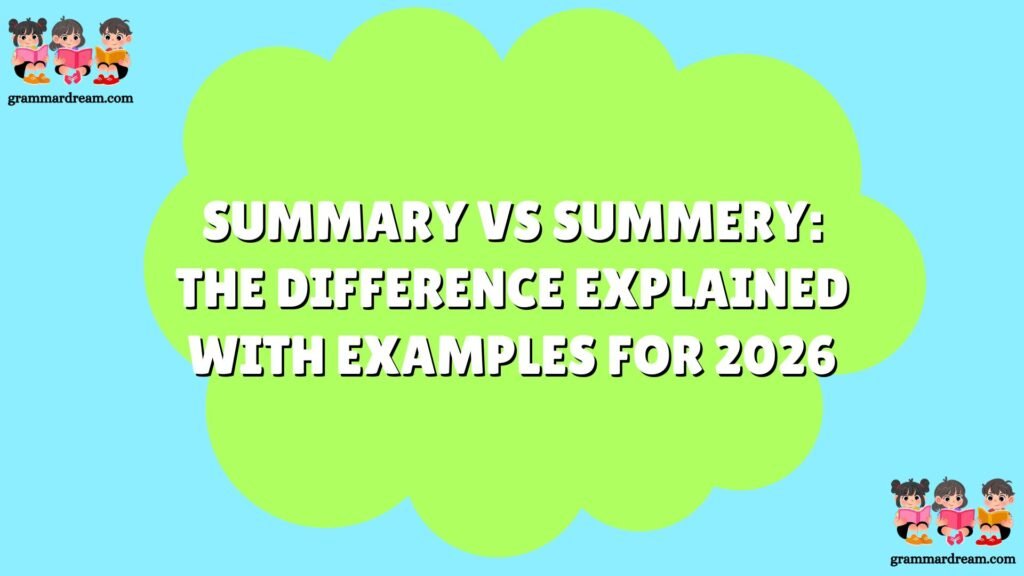 Summary vs Summery: The Difference Explained with Examples for 2026