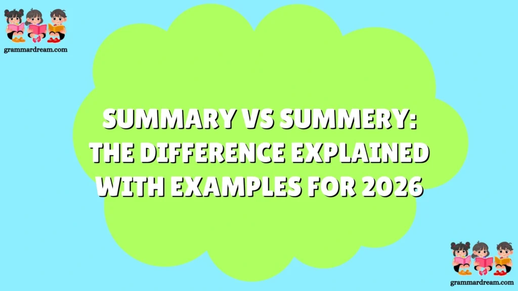 Summary vs Summery