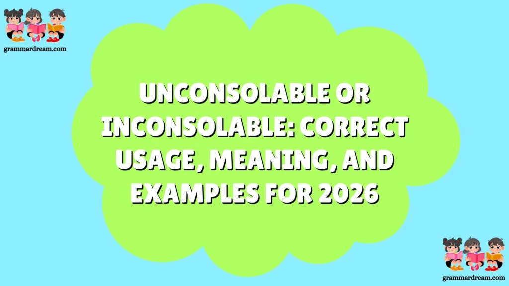 Unconsolable or Inconsolable