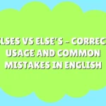 Elses vs Else’s