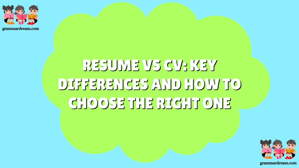 Resume vs CV