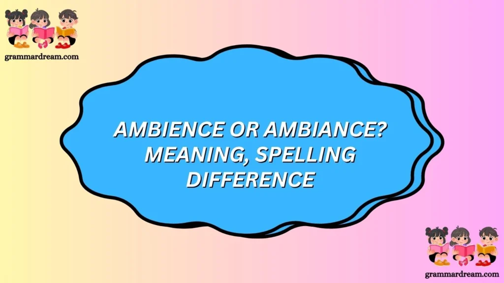 Ambience or Ambiance