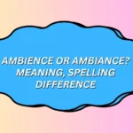 Ambience or Ambiance